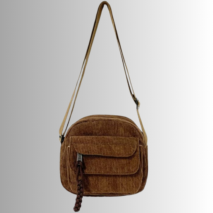 Geanna Compact Ribbed Shoulder Bag, view 9 - Elena Harper