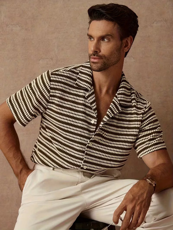 Textured V-Neck Shirt for Men