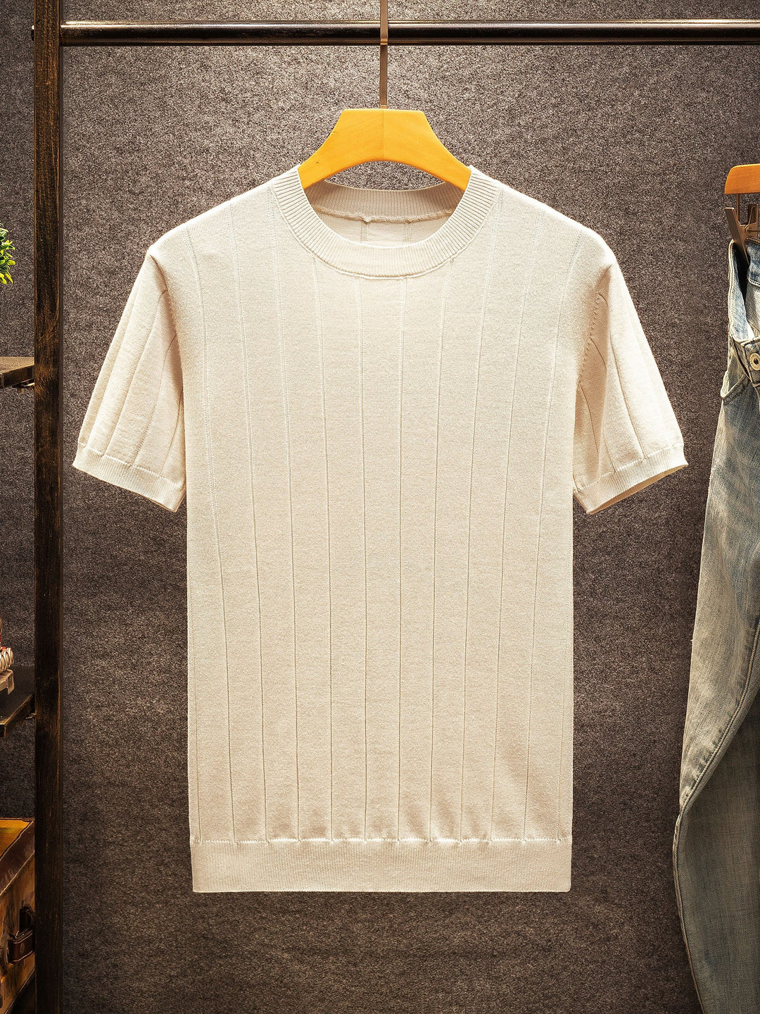 LAURENT MONACO | STRIPED MESH T-SHIRT FOR MEN