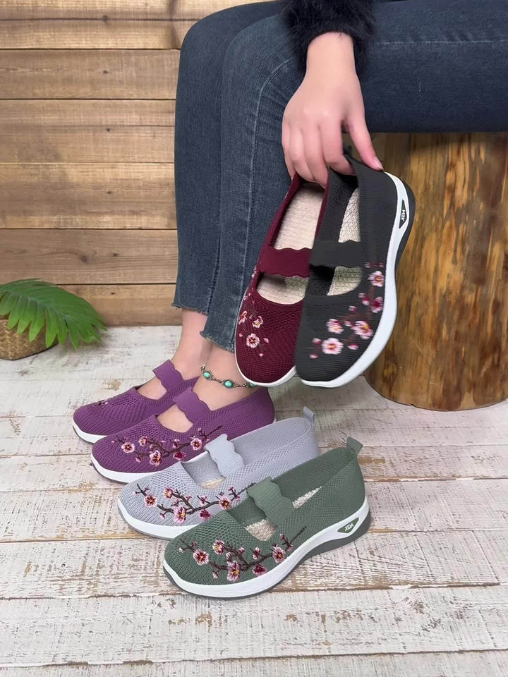 EMBROIDERED FLOWER SNEAKERS FOR WOMEN