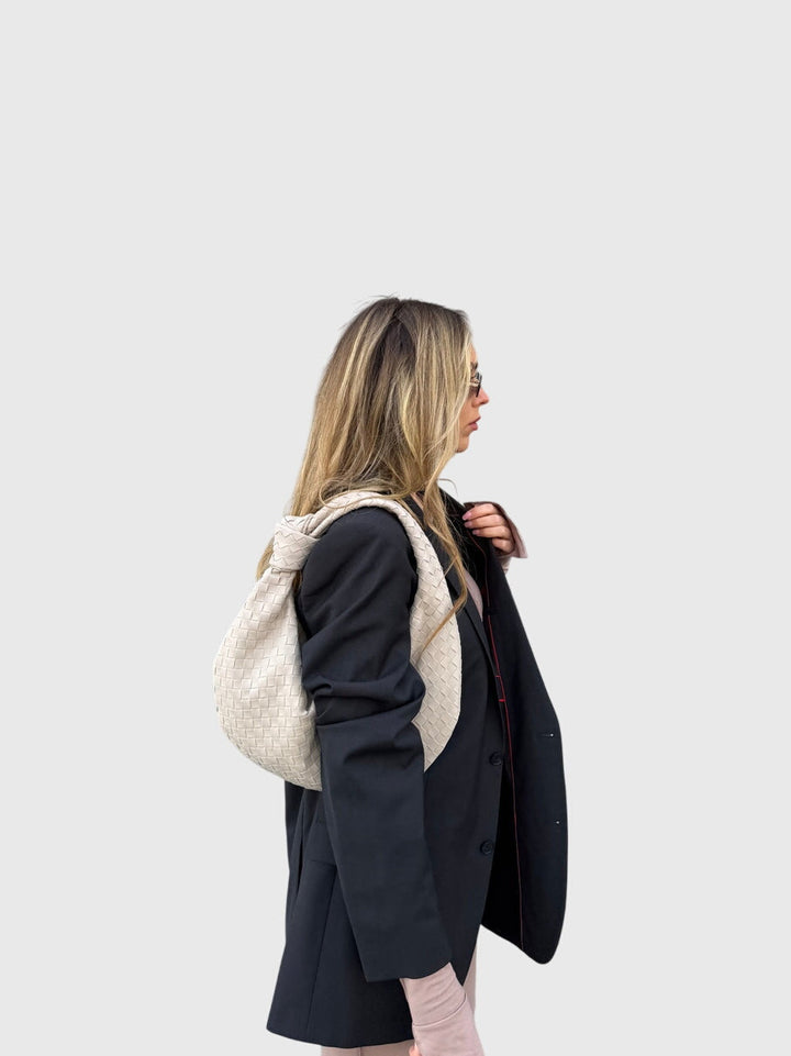 Medium Women's Braided Suede Bag – Elegant Everyday Knotted Style