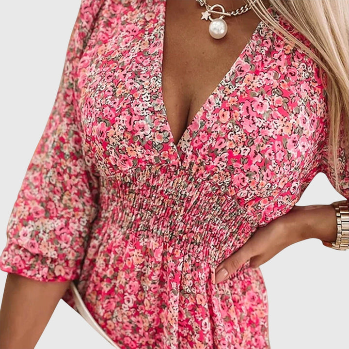 Elisa™  |  Floral Puff Sleeve Dress