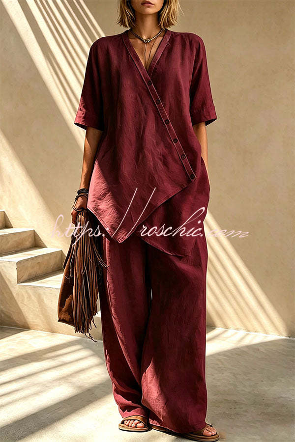 Tulum Asymmetric Linen Two-Piece Set