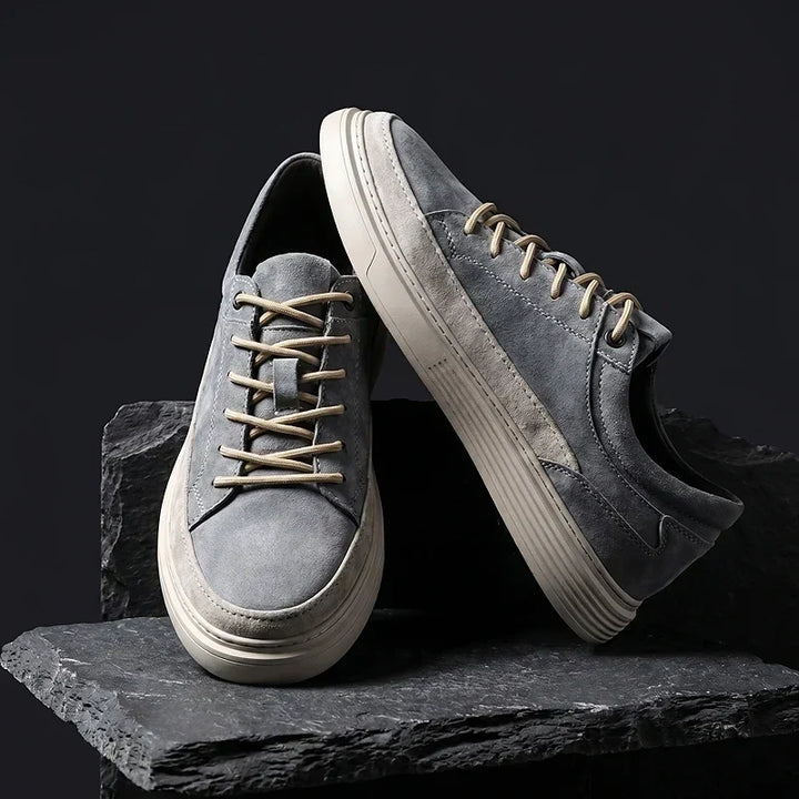 Enzo Premium Suede Cushioned Sneakers, view 10 - Elena Harper