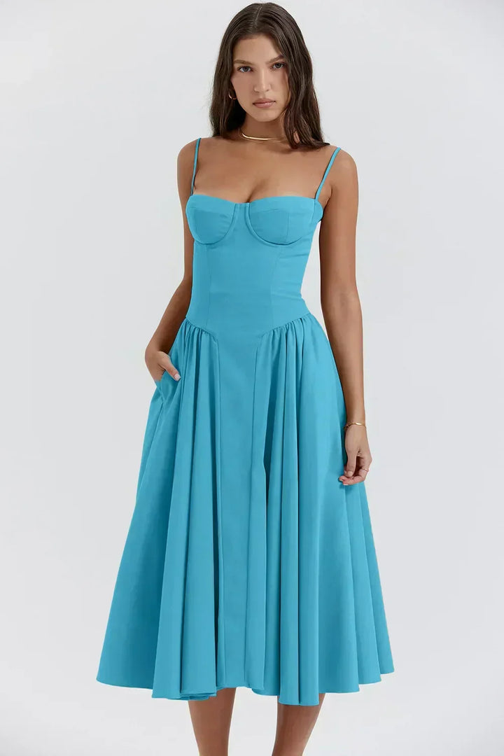 Elara Elegant Summer Dress with Corset - Elena Harper
