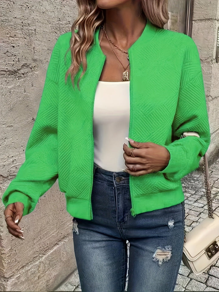 Priya - Elegant Textured Zip Jacket