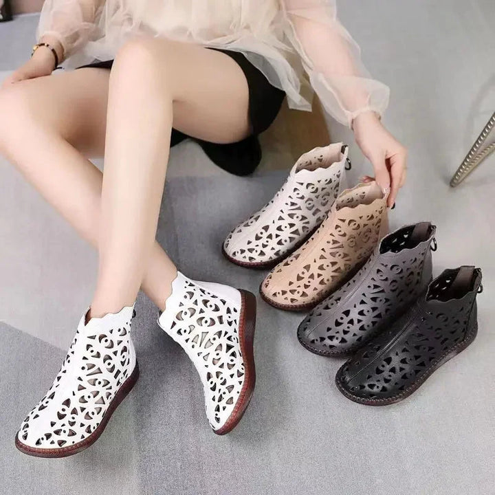 Cyra Retro Shoes with Cut-Out Patterns, view 4 - Elena Harper