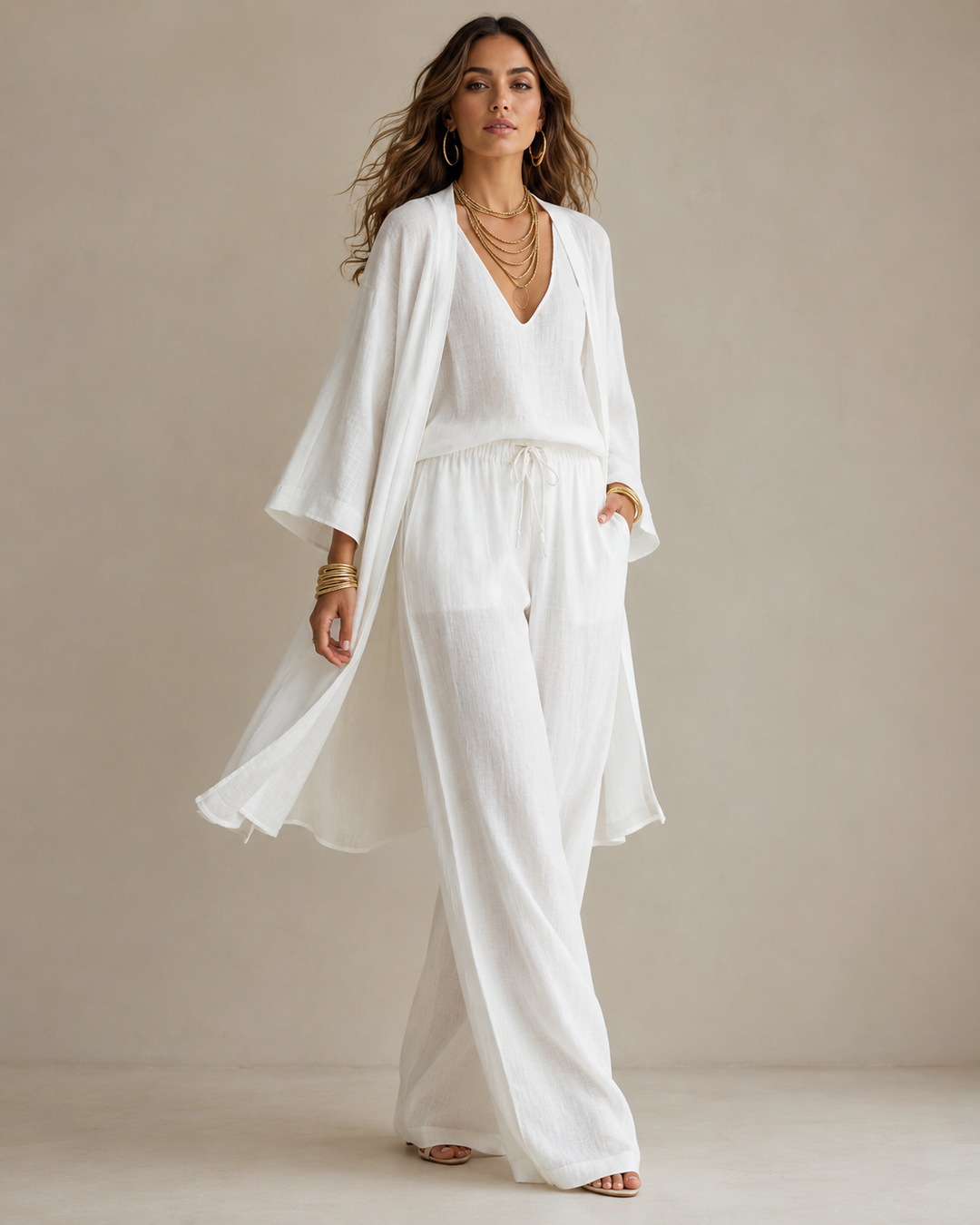 Amber™ | Relaxed 3-Piece Set with Non-Transparent Pants