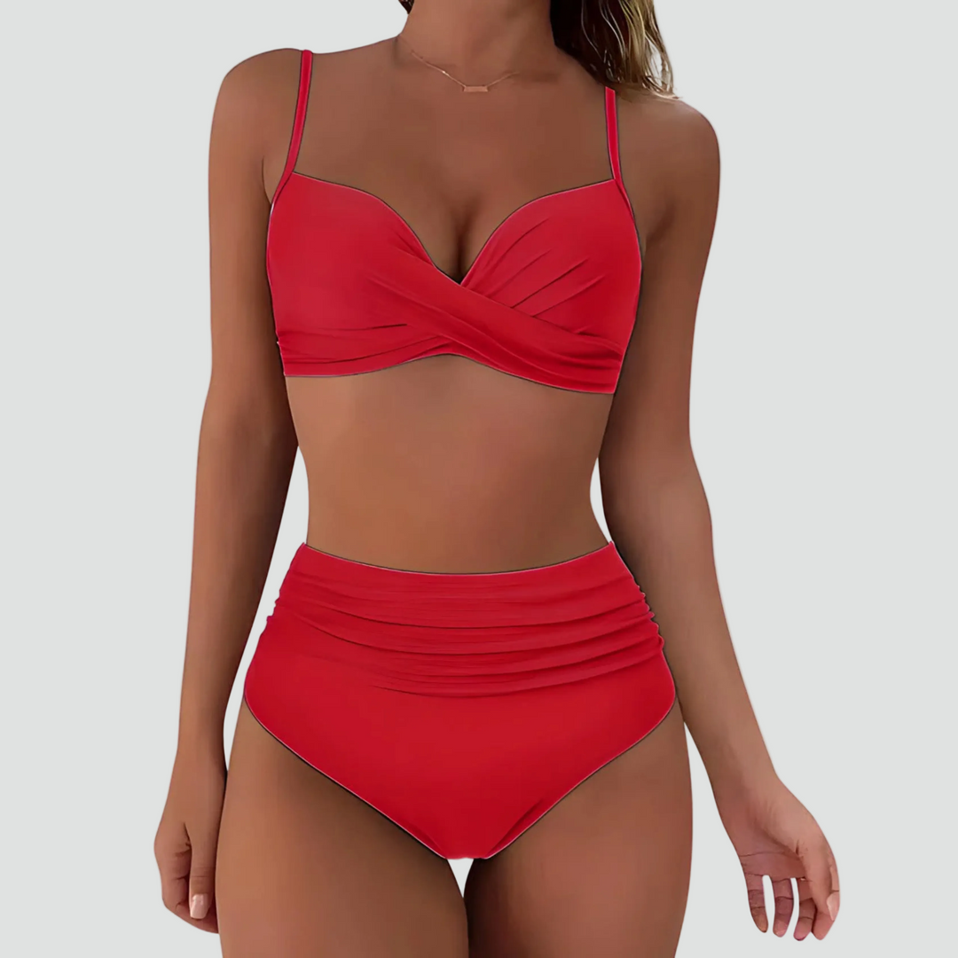 High Waist Bikini with Push-Up Effect for Women