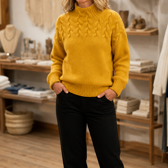 Elina | Elegant and Warm Cable Knit Sweater