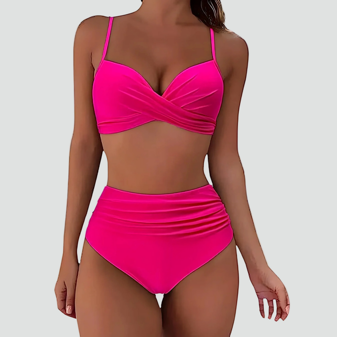 High Waist Bikini with Push-Up Effect for Women