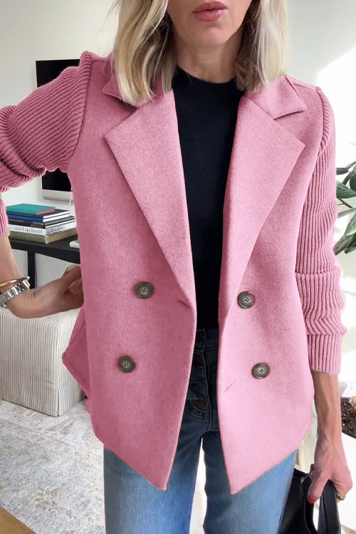 Lenora™ | Premium Chic Knit-Sleeve Blazer