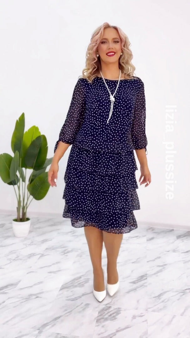 Antonia Elegant Autumn Dress, view 2 - Elena Harper
