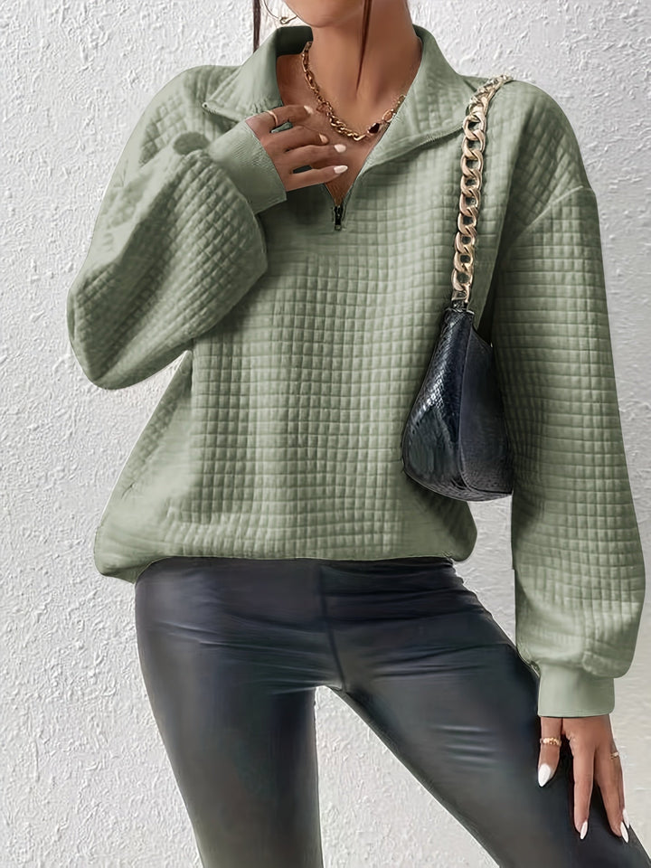 Susanna Relaxed Quarter-Zip Pullover, view 5 - Elena Harper
