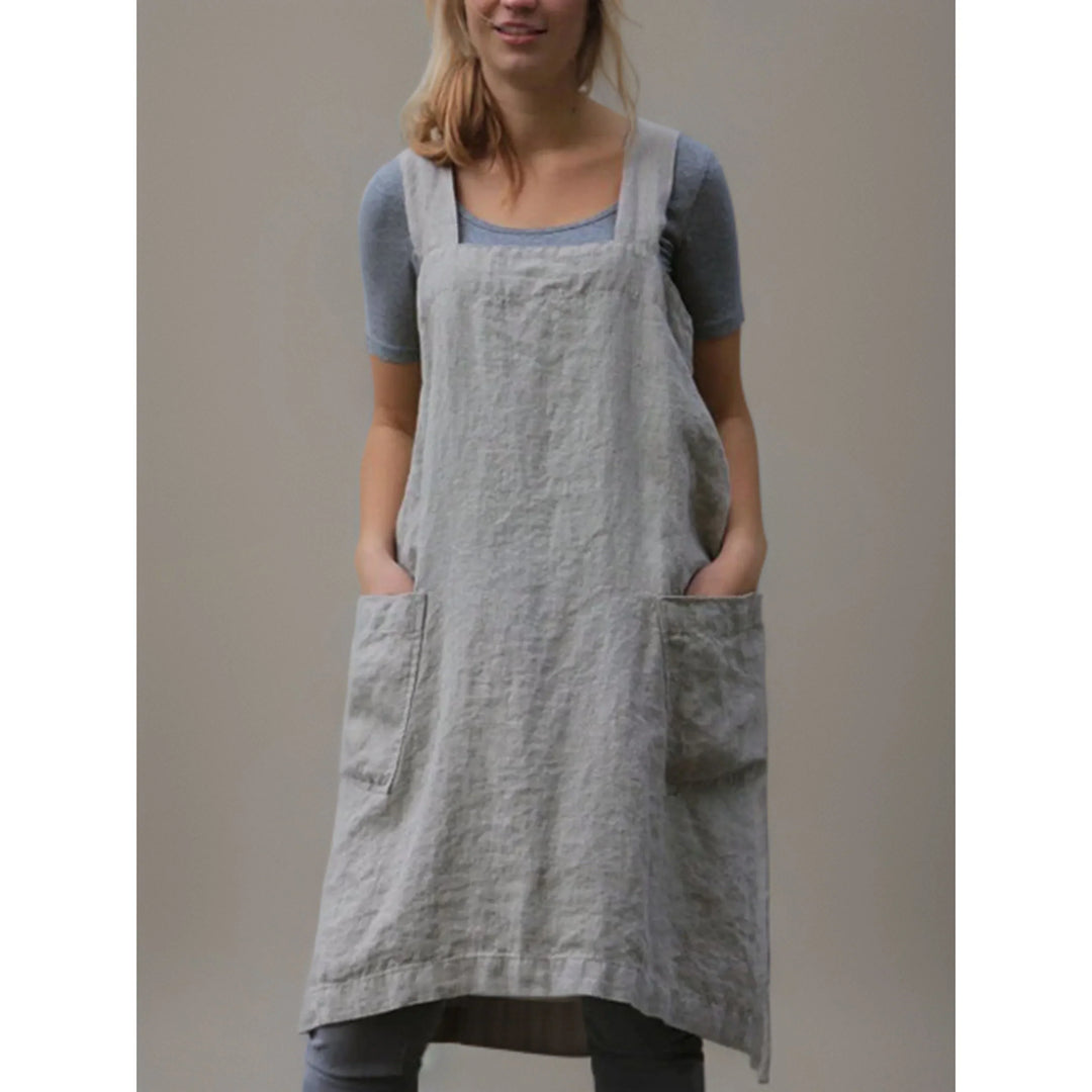 Women's Apron Dress Stylish Casual Dress with Pockets - Elena Harper