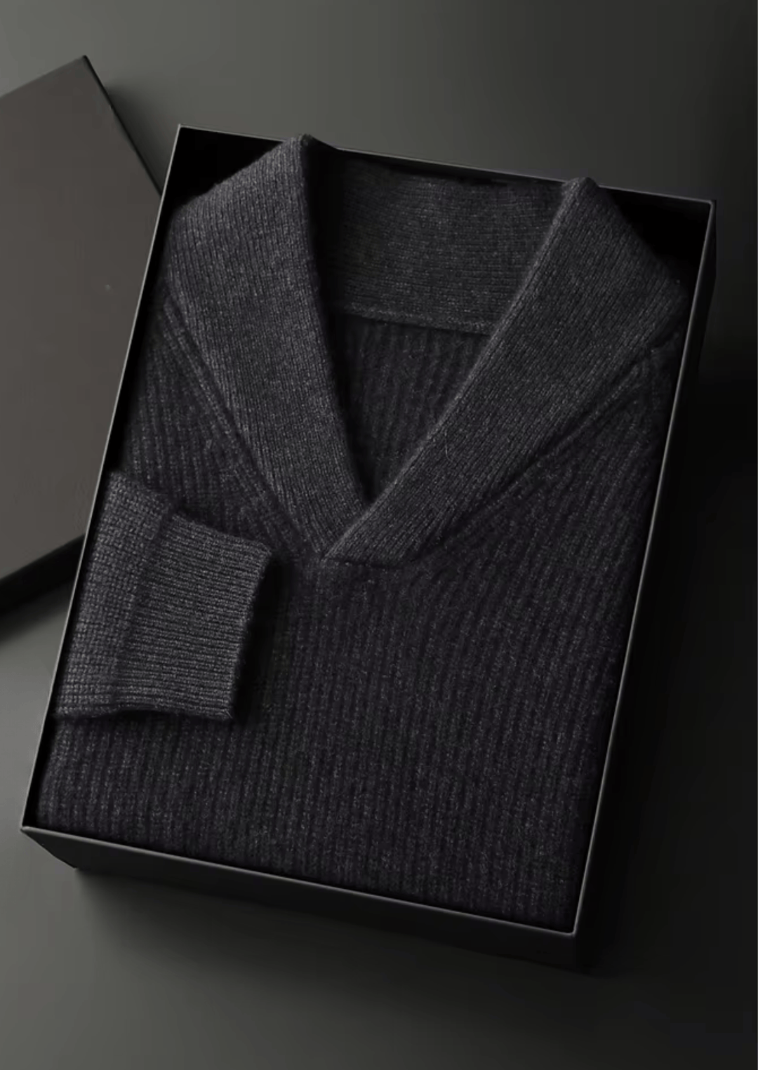 Emma & Rose ribbed cashmere V-neck sweater — premium winter knitwear