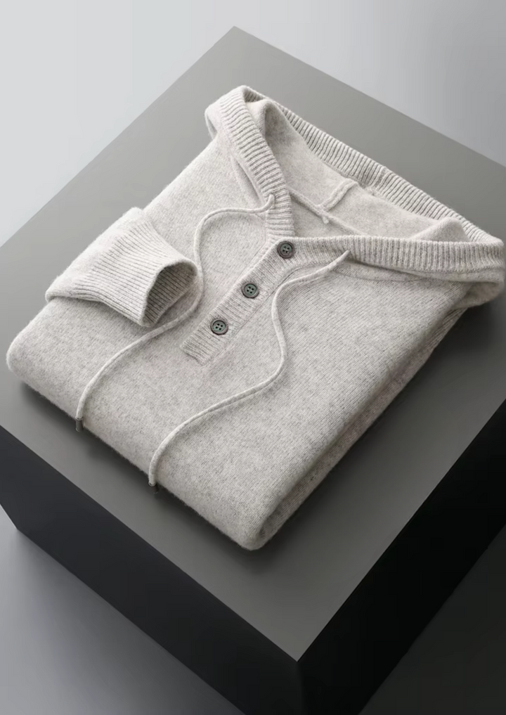 NOBA WOOL BUTTON HOODIE