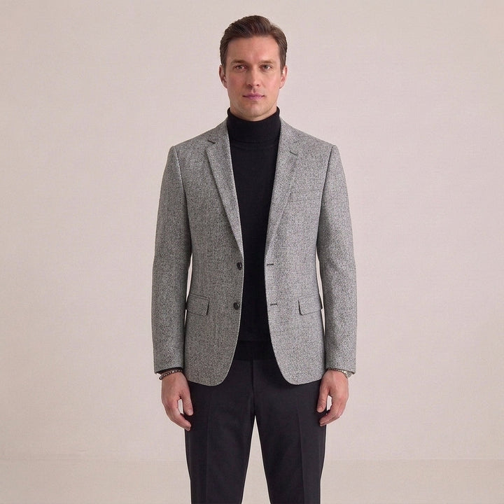 Slim-Fit Single-Breasted Blazer for Men