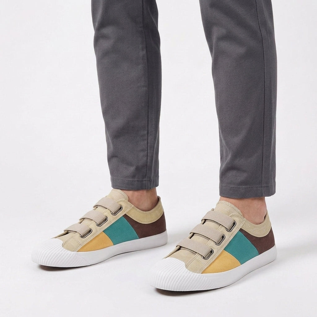 Contrasting Sneakers with Wide Strap