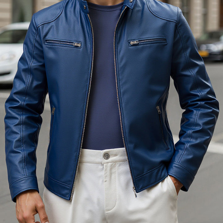 LAURENT MONACO | MEN'S HIGH COLLAR JACKET WITH ZIPPER