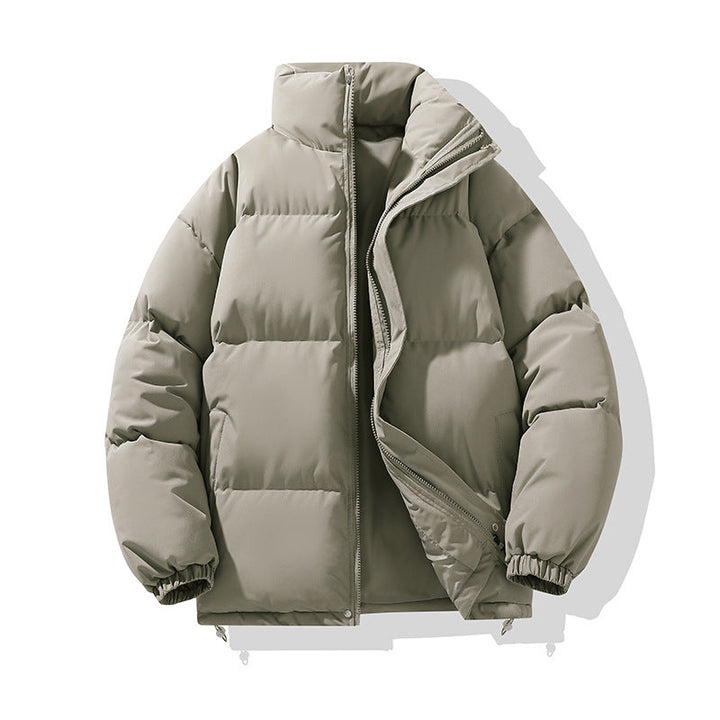 Women's Thick Padded Winter Jacket with High Collar for Cold Season