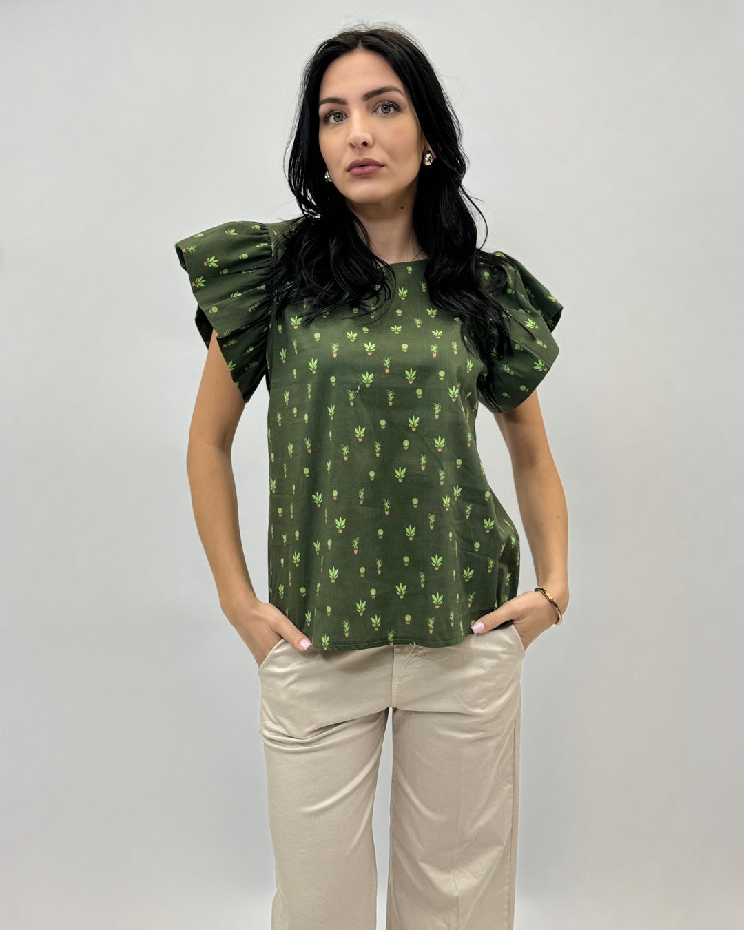 Yana™  |  soft luxurious fabrics Top Plant Print