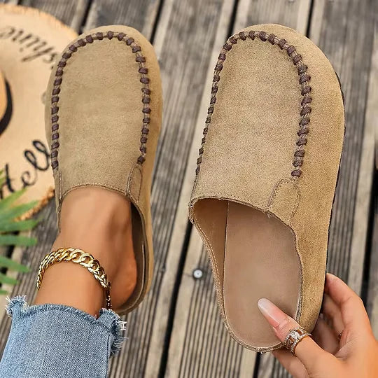 Arlo Suede Slip-On Shoes, view 7 - Elena Harper