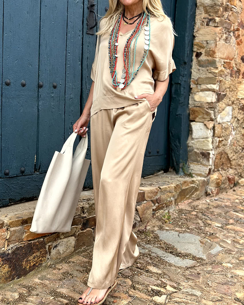 Alessia - Satin Casual Set