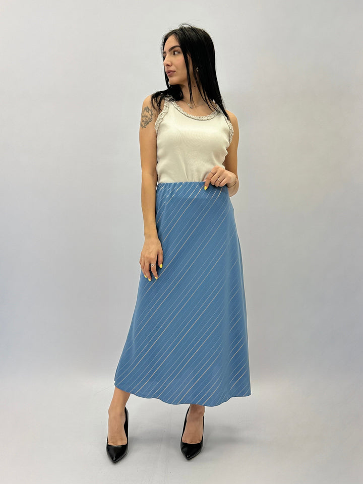 Fenna™  |  Striped Midi Skirt