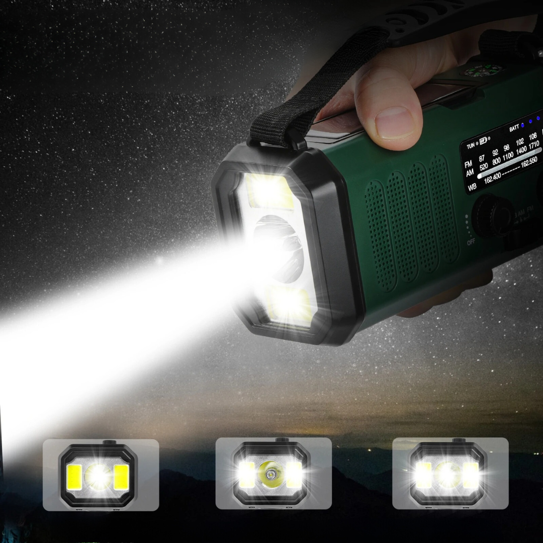 Professional Emergency Radio Solar & Crank #1 for Emergencies, view 5 - Elena Harper