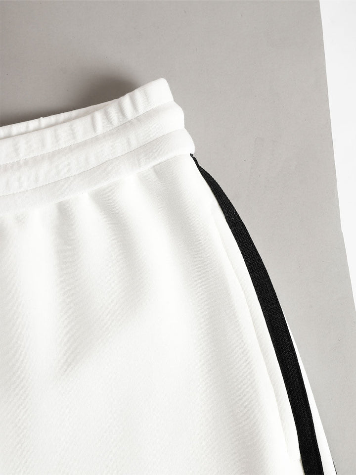 Sporty Off-the-shoulder Long-sleeved Top And Pants Set