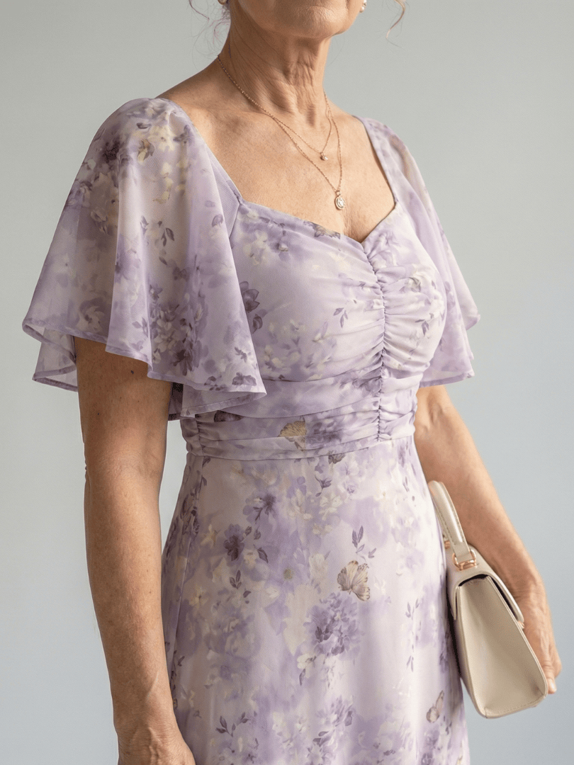 Vaelis™  |  Flutter Sleeve Midi Dress