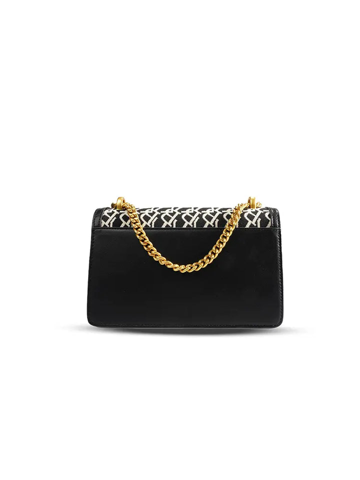 Jacquard Stitch Detail Backpack Crossbody Bag