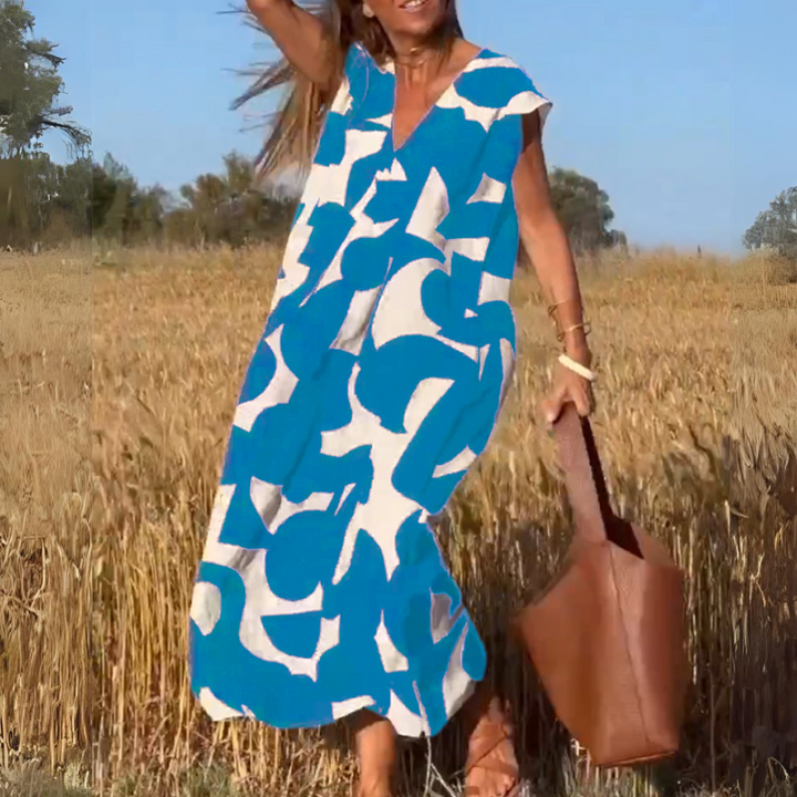 Elena™  |  Printed Dress V-neck