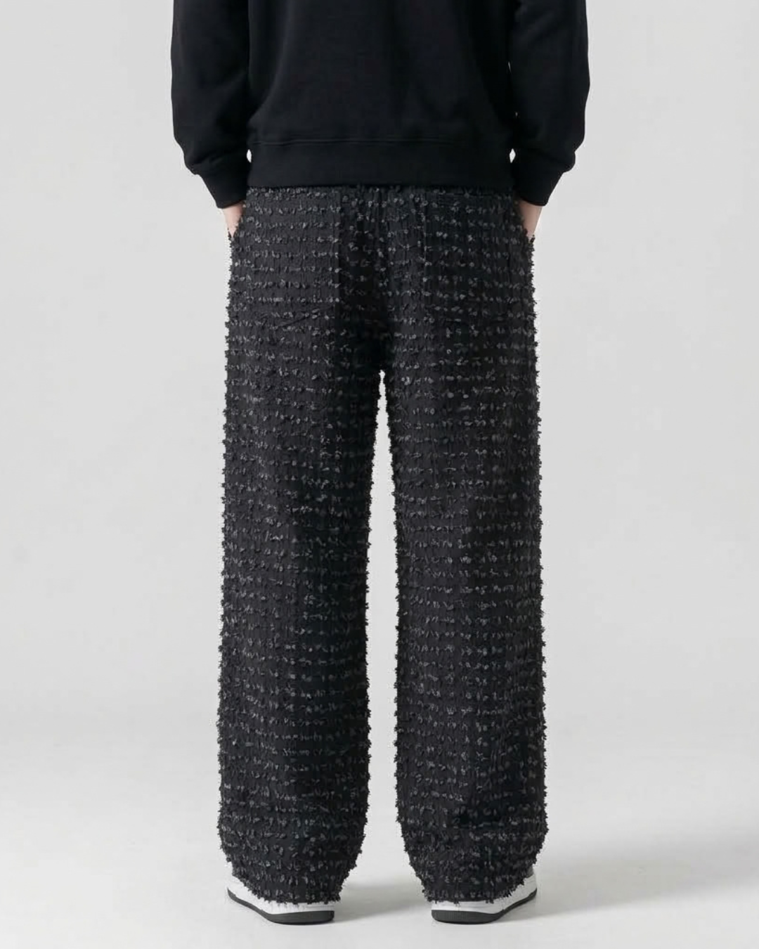 Distressed Straight Fit Cargo Trousers For Men