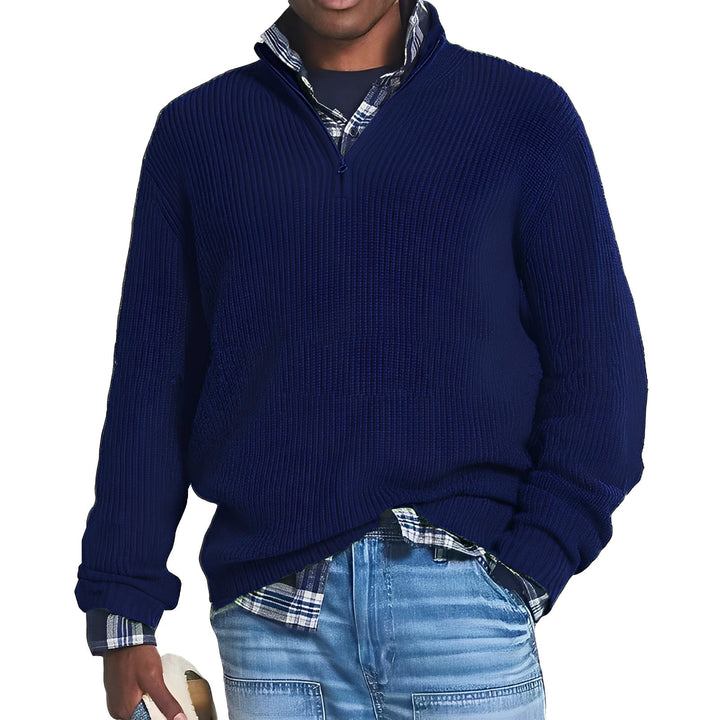 Edward Modern Pullover with Half-Zip, view 7 - Elena Harper