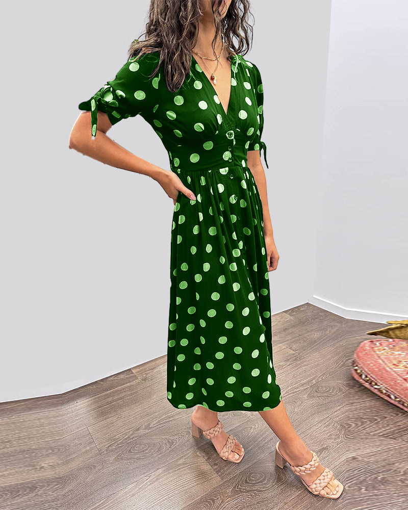 Monique™  |  Elegant Polka Dot Dress