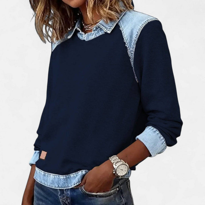 Emma & Rose Cape Town Zailah™ sophisticated sweater blouse with a stylish design, featuring a soft fabric and elegant fit.
