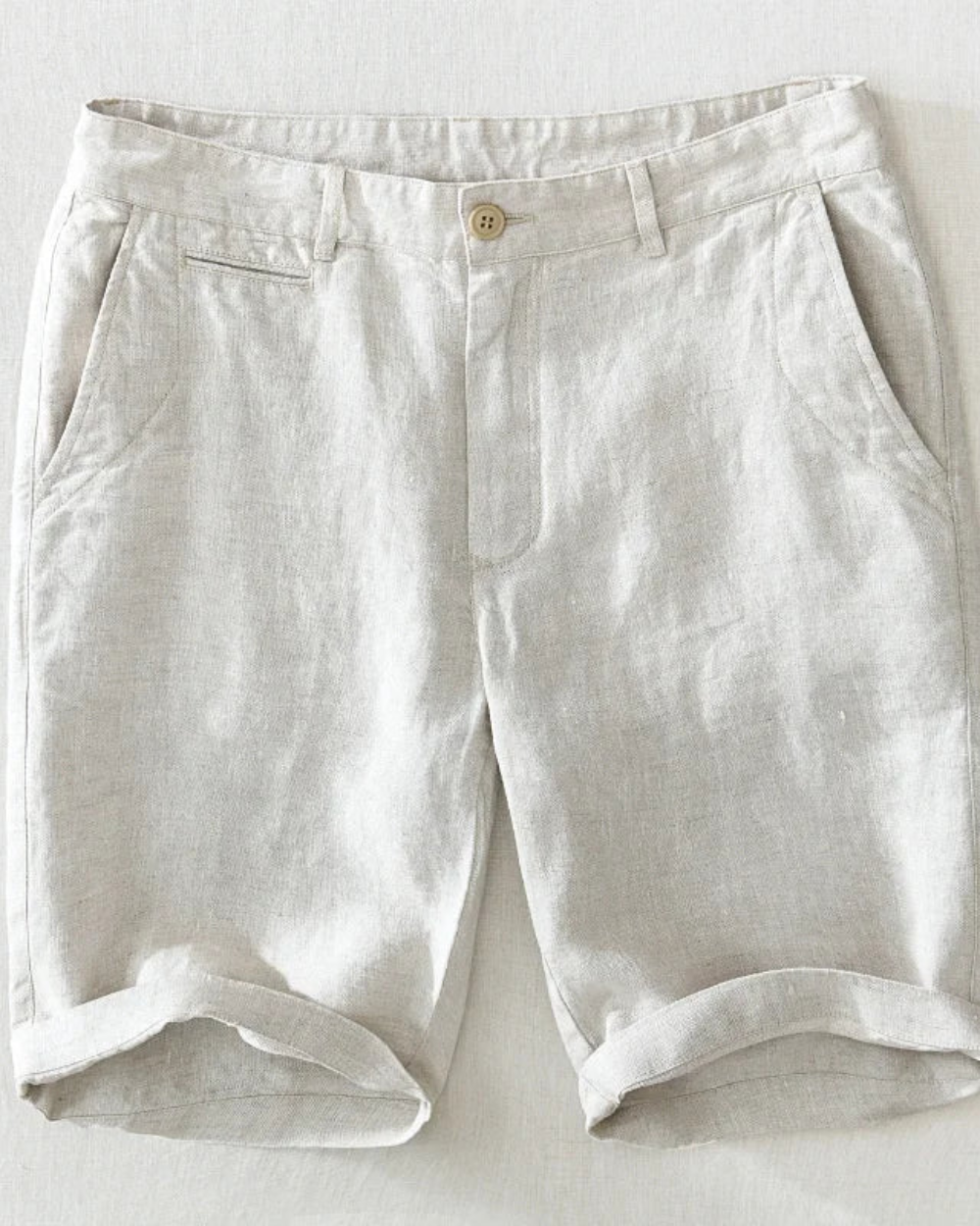 Riccione Casual Linen Shorts, view 2 - Elena Harper