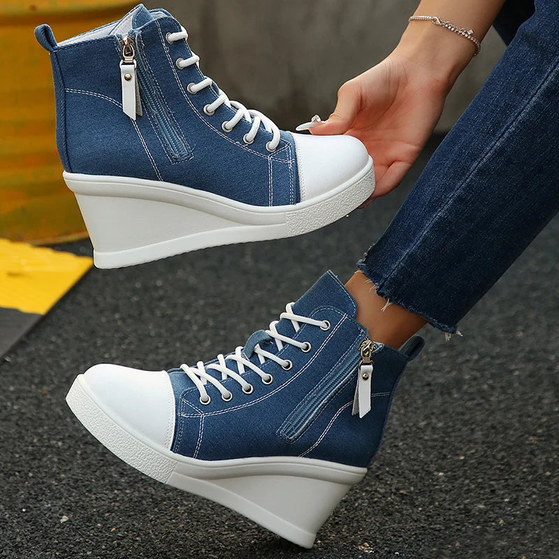 Sara Chic Wedge Sneakers, view 7 - Elena Harper