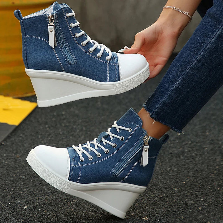 Sara Chic Wedge Sneakers, view 7 - Elena Harper
