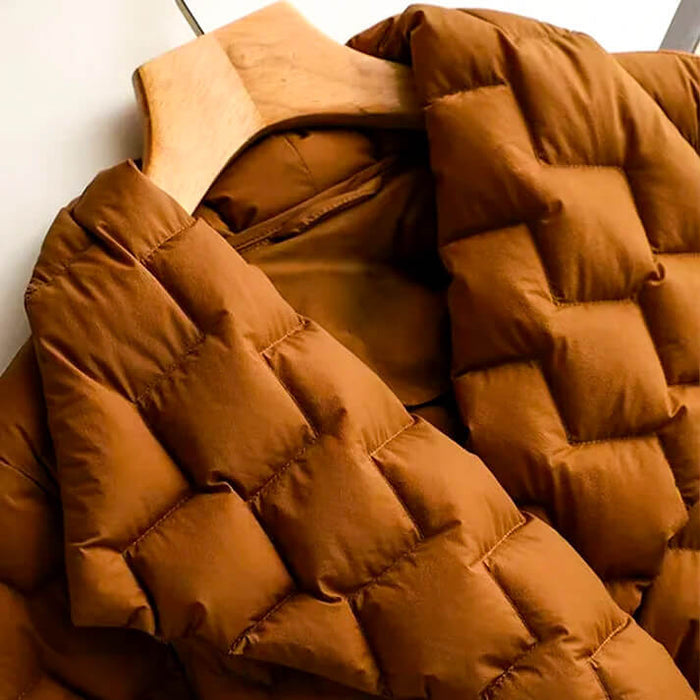 Reina Stylish Quilted Down Coat - Elena Harper