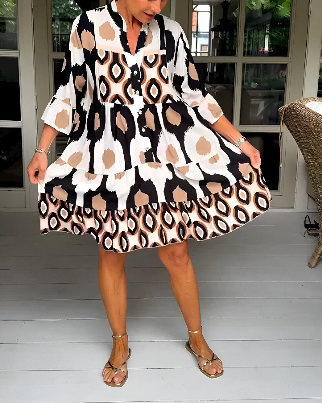 Greta Elegant Boho Dress, view 2 - Elena Harper