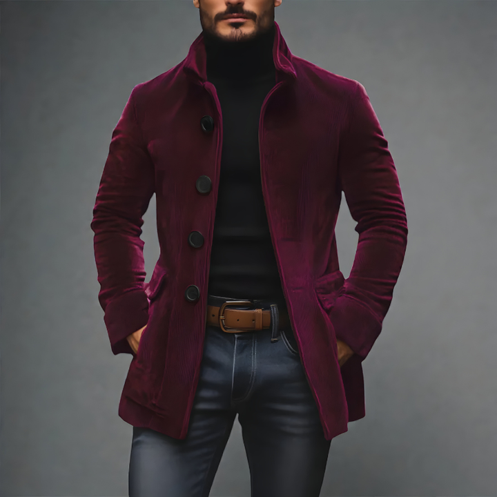 François - Elegant Short Coat with High Collar