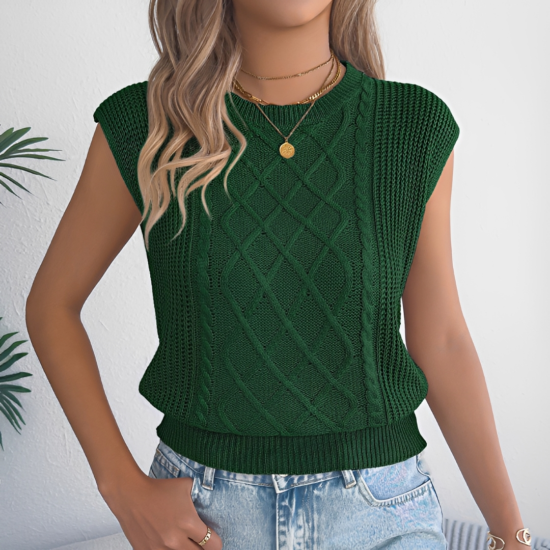 Abbey Chic Sleeveless Top, view 4 - Elena Harper
