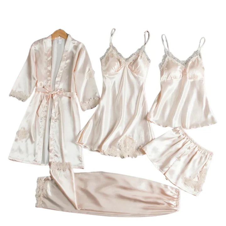 Audrey 5 Piece Satin Set, view 6 - Elena Harper