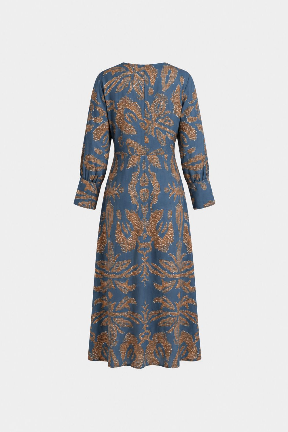 Midi Dress for Women with V-Neck and Print