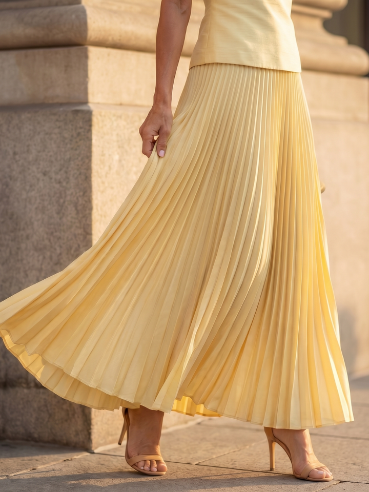 Women's Structured Bodice Pleated Skirt Set