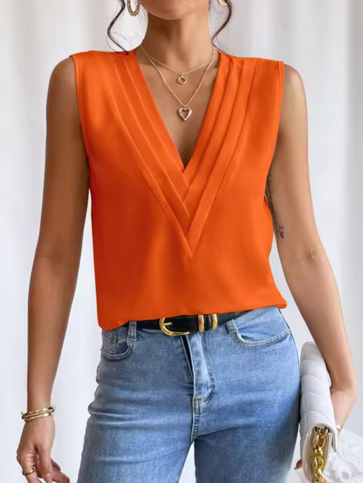 Nicole | Elegant Sleeveless V-Neck Top