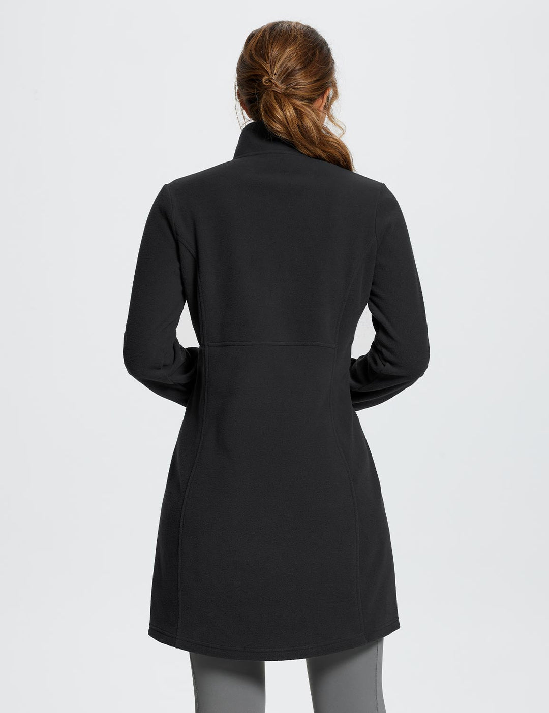 Women's Winter Tunic Dress with Half Zip, High Collar, and Kangaroo Pocket